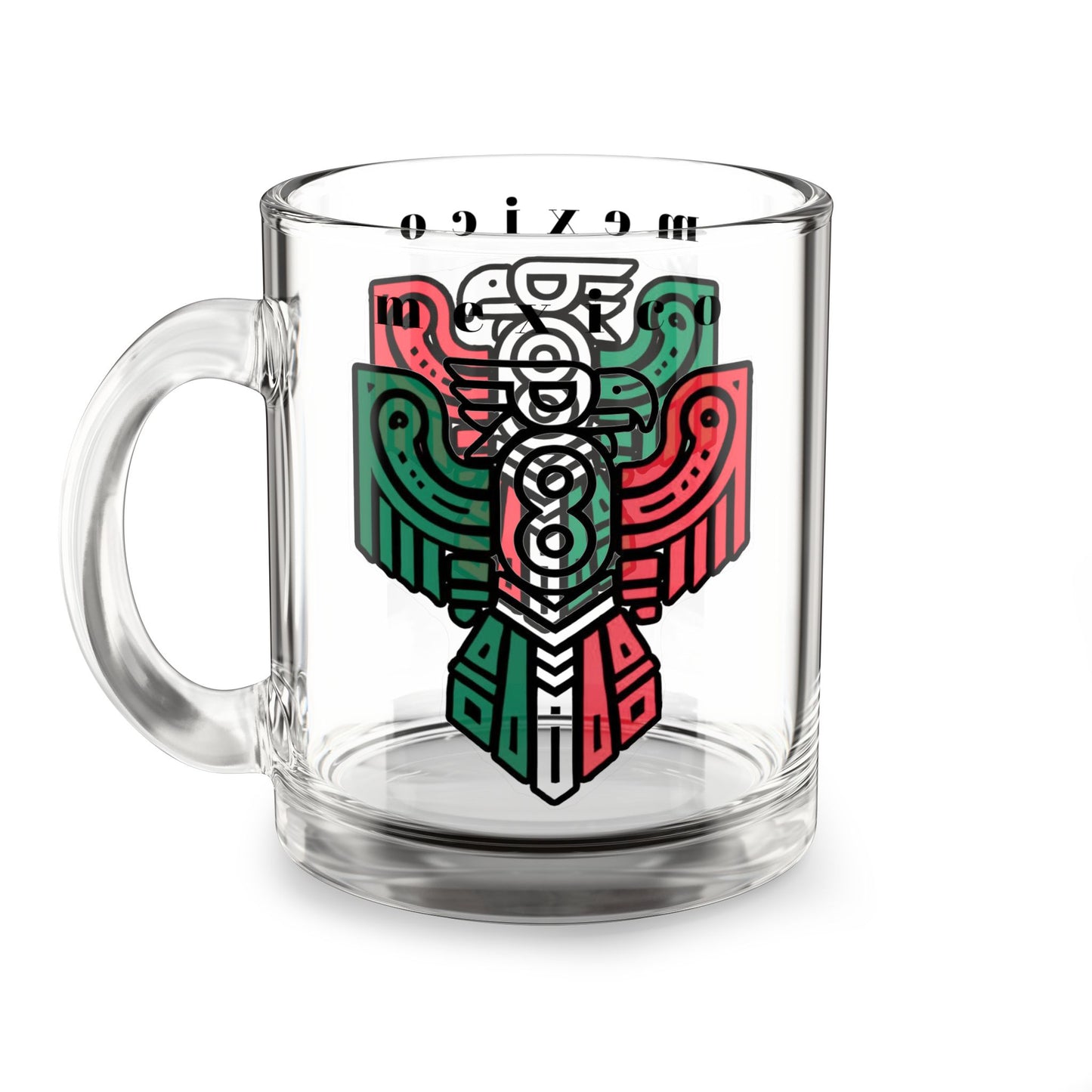 Glass Mug - Mexican Totem Design 10oz